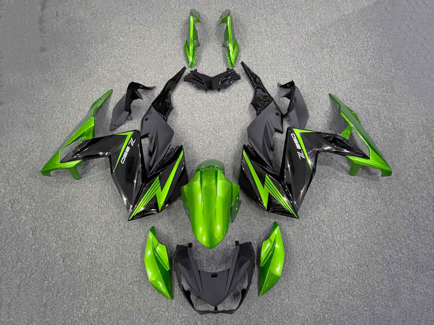 2015-2016 Green Black Kawasaki Z250 Z300 Kits Fairing Kit
