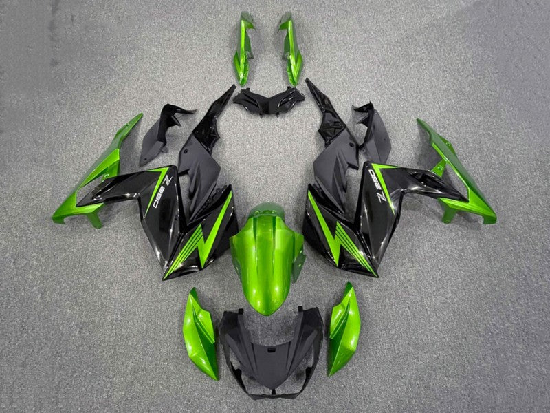 Purchase 2015-2016 Green Glossy Black Kawasaki Z250/Z300 Motorcycle Fairings UK