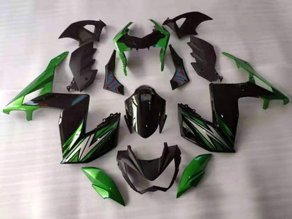 2015-2016 Kawasaki Z250 / Z300 Green Black White Fairing Kit