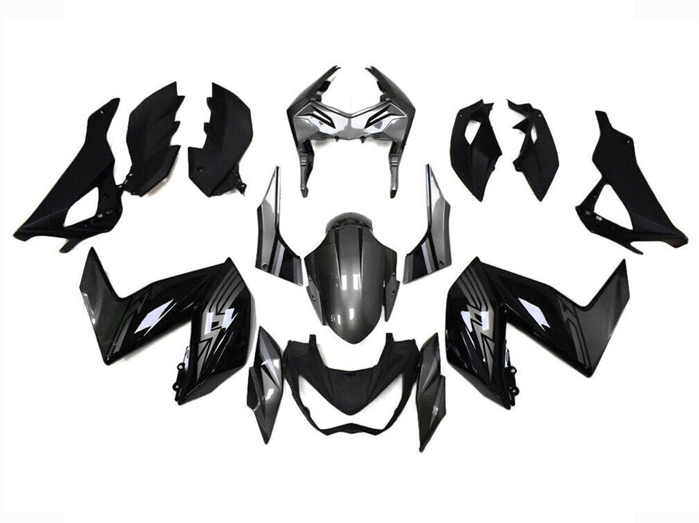 2015-2016 Black Grey Kawasaki Z250 Z300 Fairing Kit