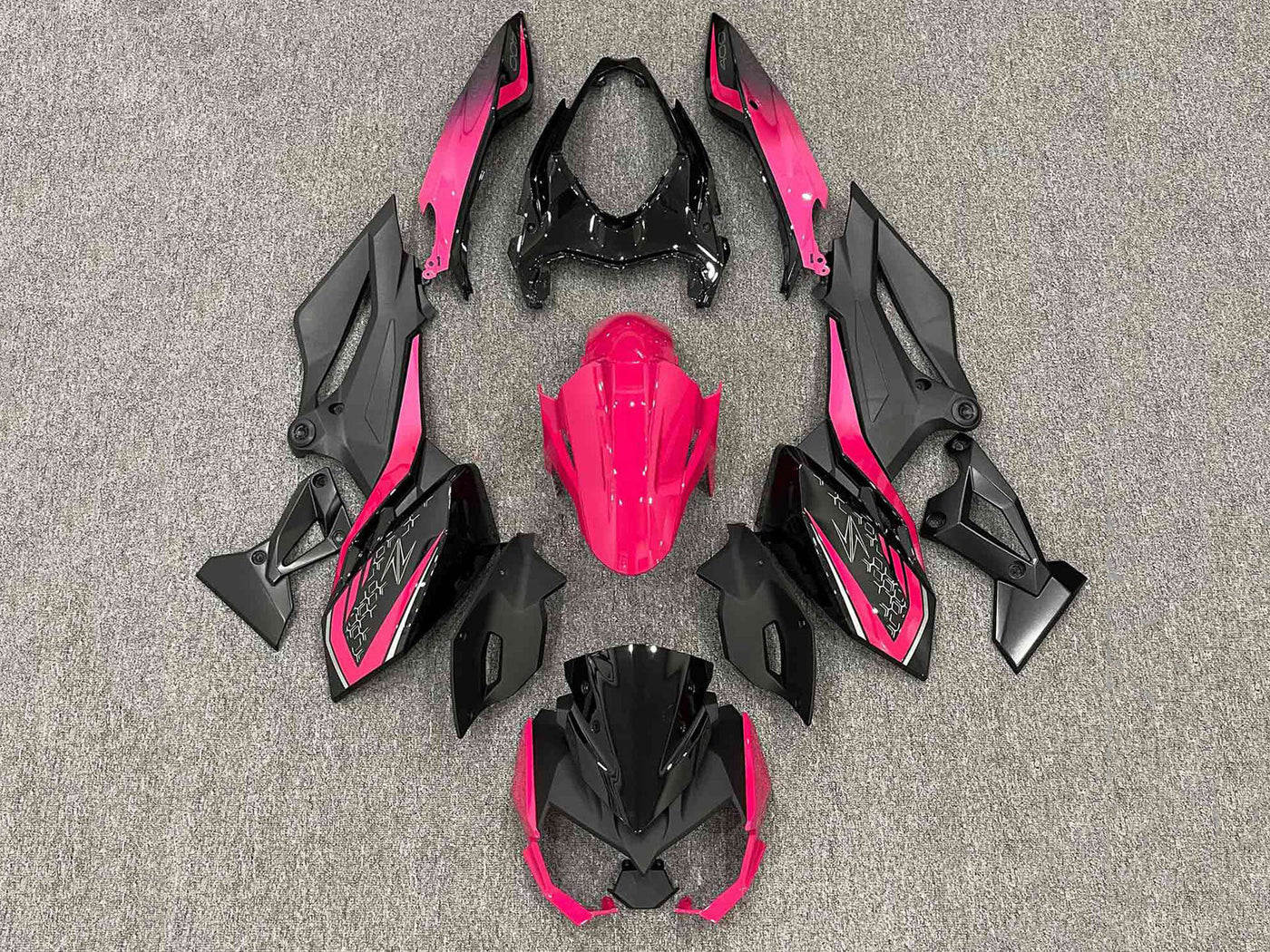 2018-2024 Black Bright Pink Kawasaki Z400 Fairing Kit