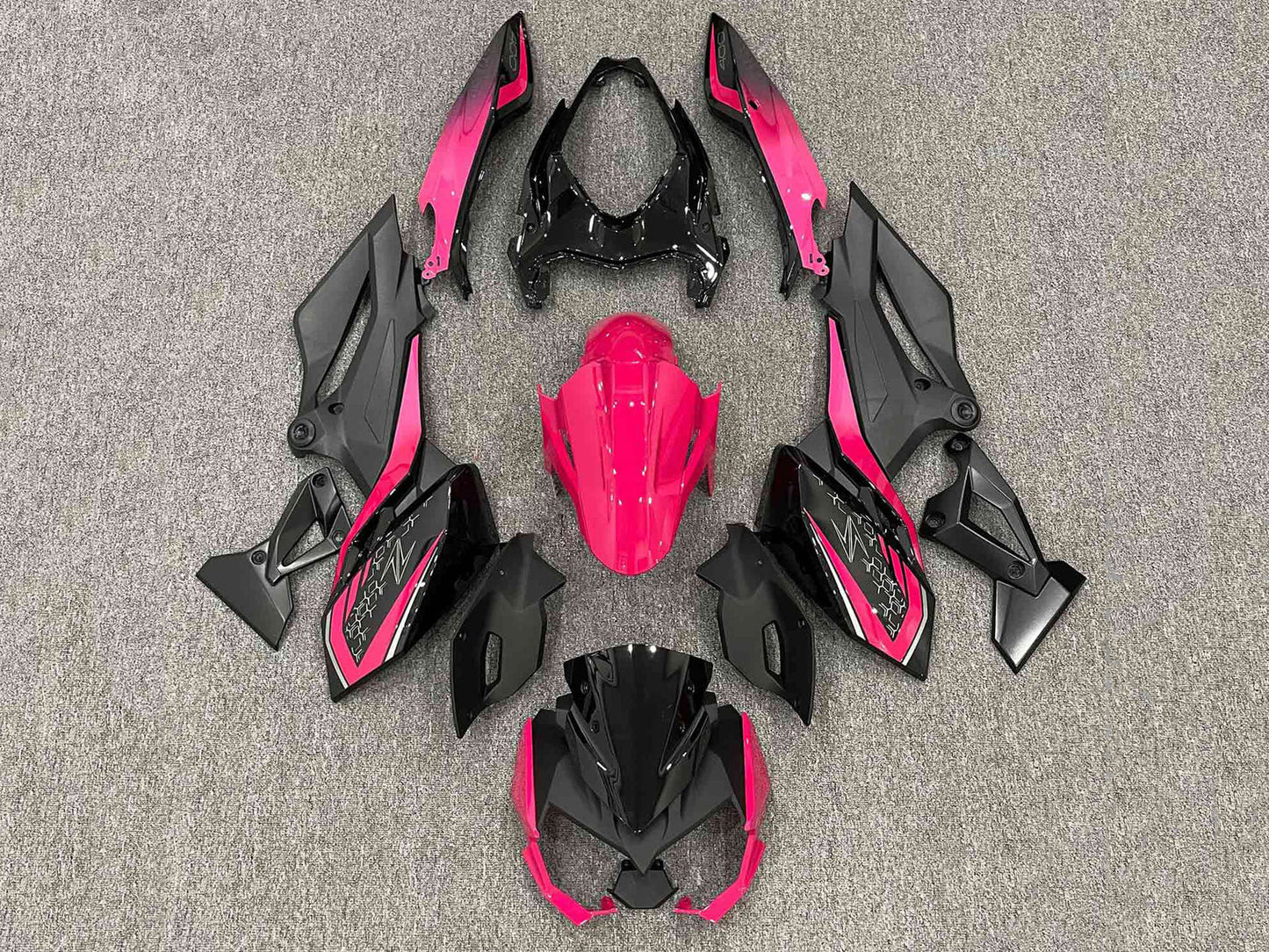 2018-2024 Black Bright Pink Kawasaki Z400 Fairing Kit