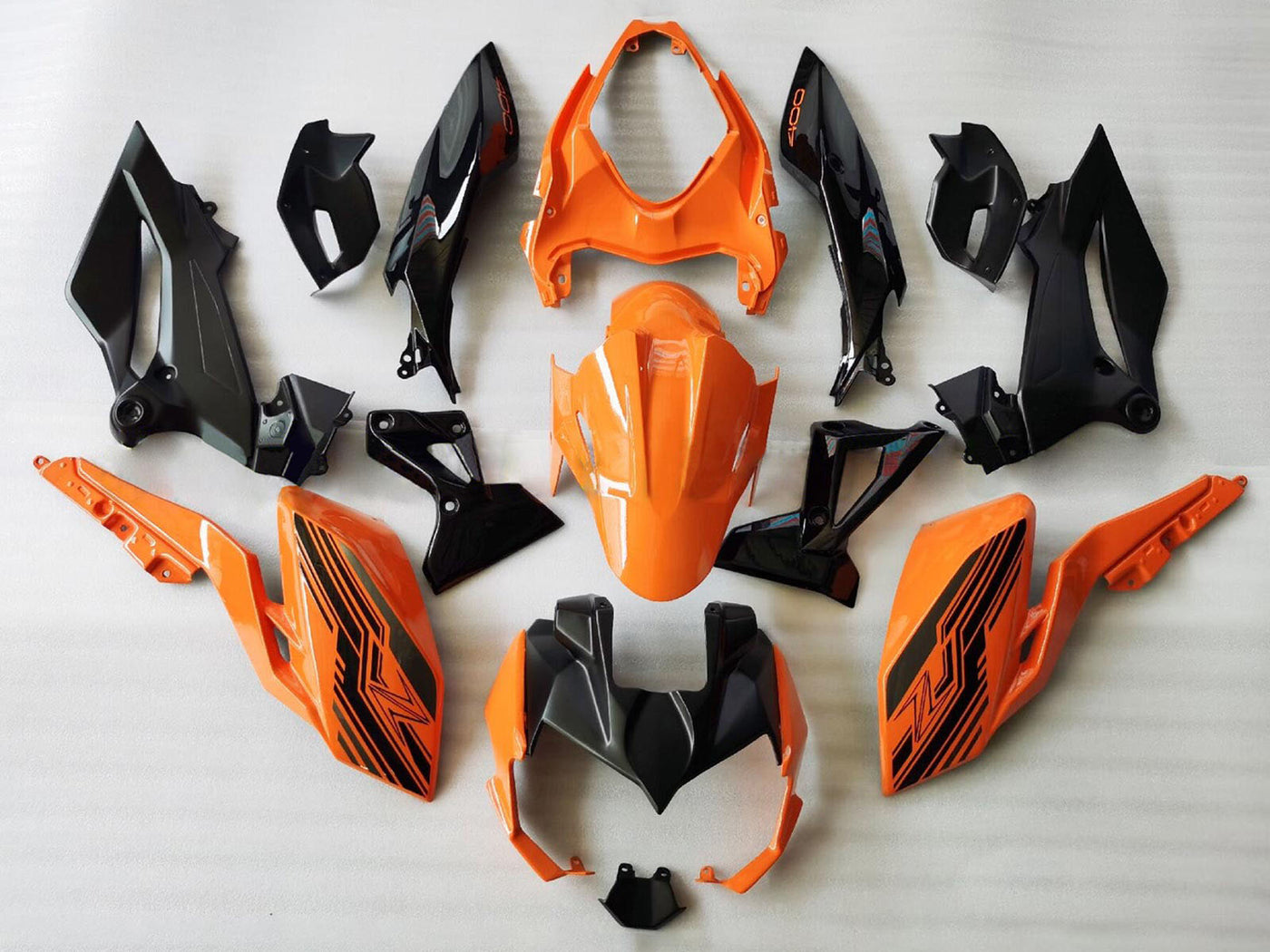 2018-2024 Black Orange Kawasaki Z400 Fairing Kit