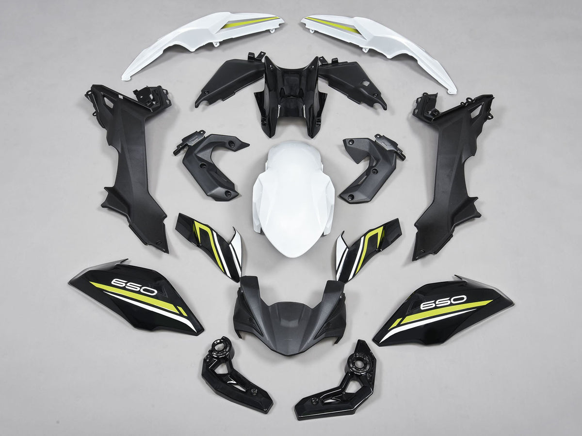 2017-2019 Black White Yellow Kawasaki Ninja Z650 Fairing Kit