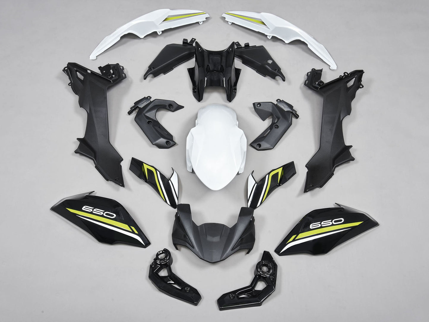 2017-2019 Black White Yellow Kawasaki Ninja Z650 Fairing Kit