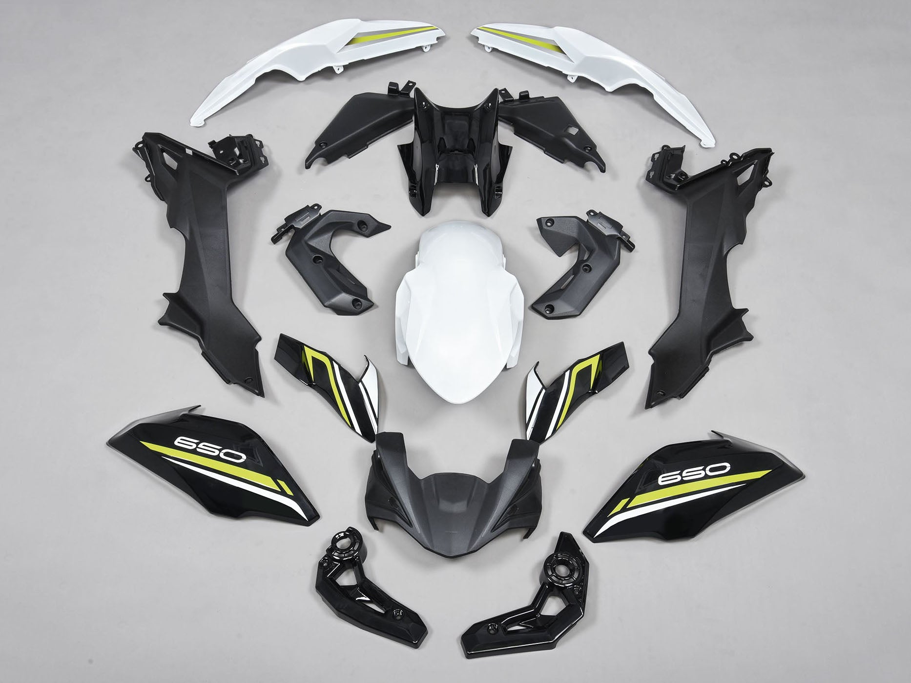 2017-2019 Black White Yellow Kawasaki Ninja Z650 Fairing Kit