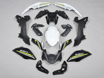 2017-2019 Kawasaki Z650 Black White Yellow Ninja Fairing Kit