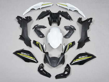2017-2019 Kawasaki Z650 Black White Yellow Ninja Fairing Kit