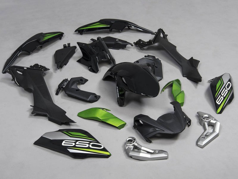 Purchase 2017-2019 Black Green Silver Kawasaki Ninja Z650 Motorcycle Fairings UK