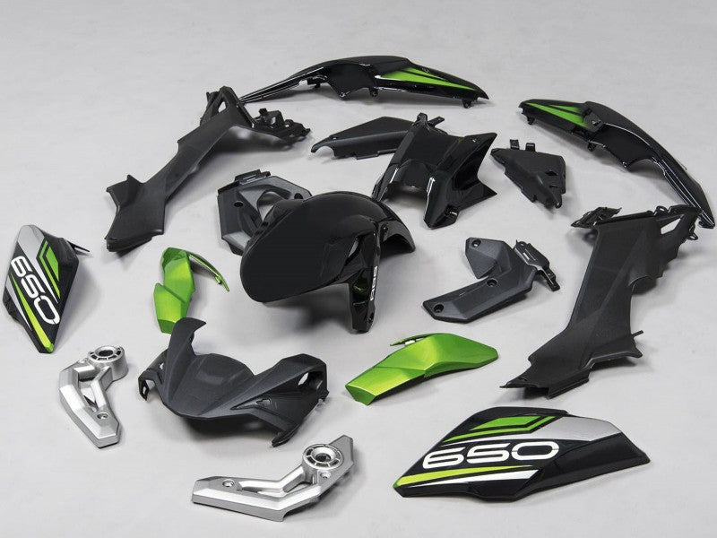 Purchase 2017-2019 Black Green Silver Kawasaki Ninja Z650 Motorcycle Fairings UK