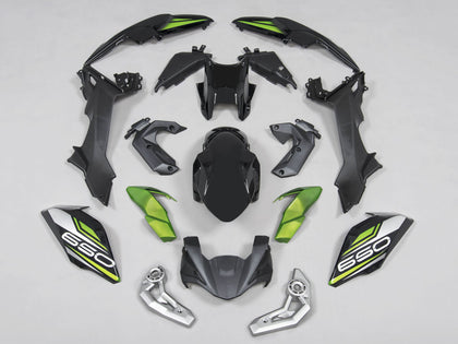 2017-2019 Kawasaki Z650 Black Silver Green Ninja Fairing Kit