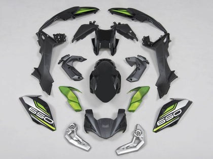 2017-2019 Kawasaki Z650 Black Silver Green Ninja Fairing Kit