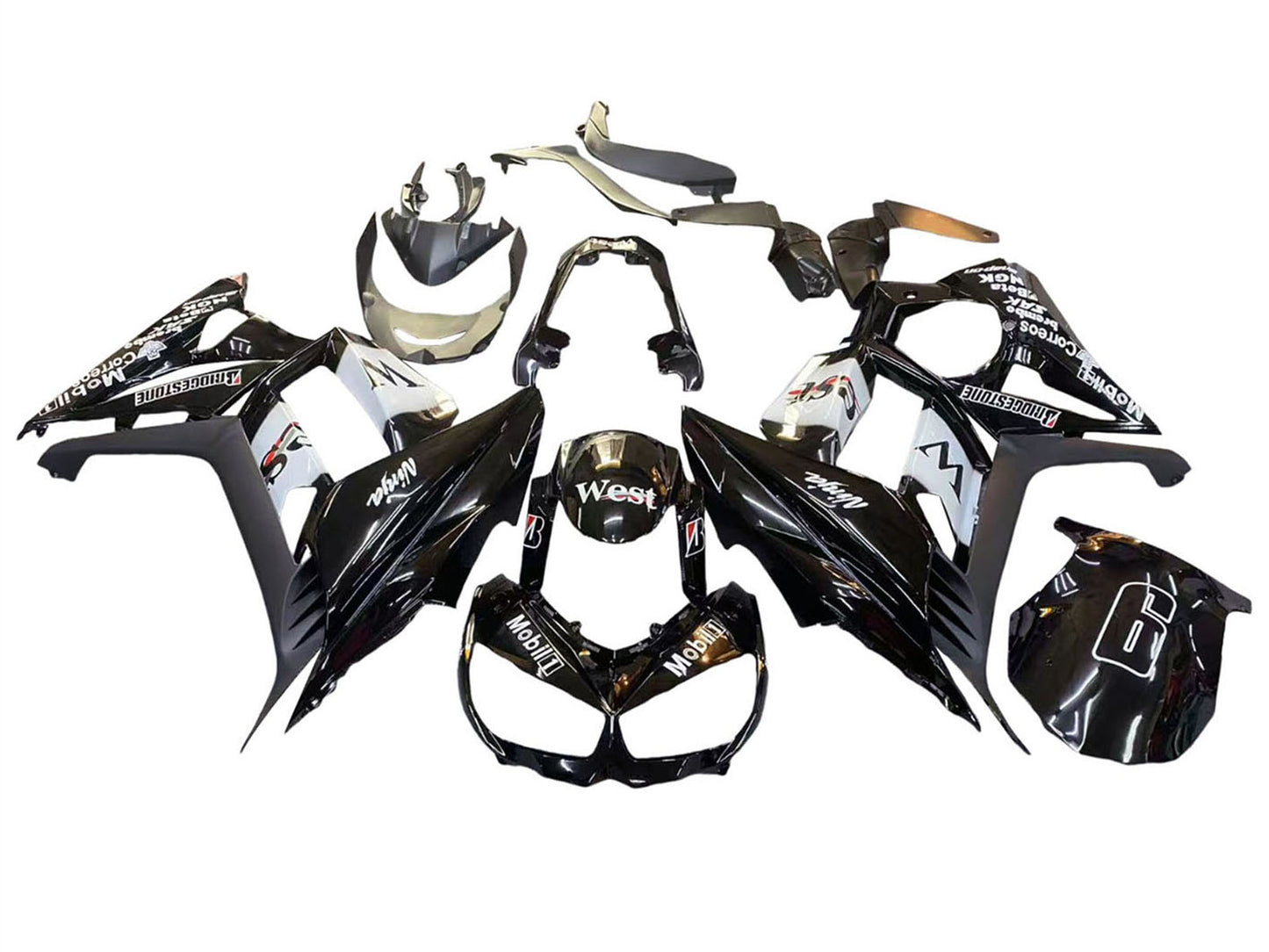 2010-2016 Black White Gold West Ninja Kawasaki Ninja Z1000SX Fairing Kit