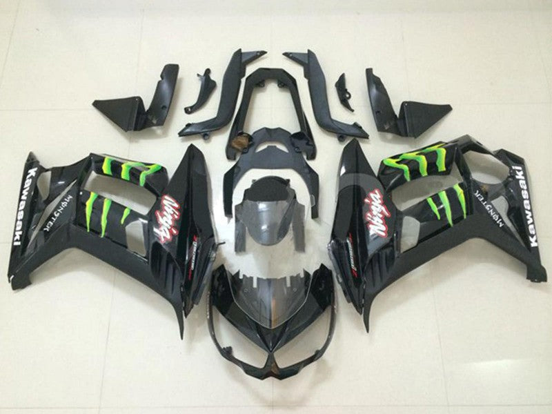 Purchase 2010-2016 Glossy Black Green Monster Kawasaki Z1000SX Motorcycle Fairings UK