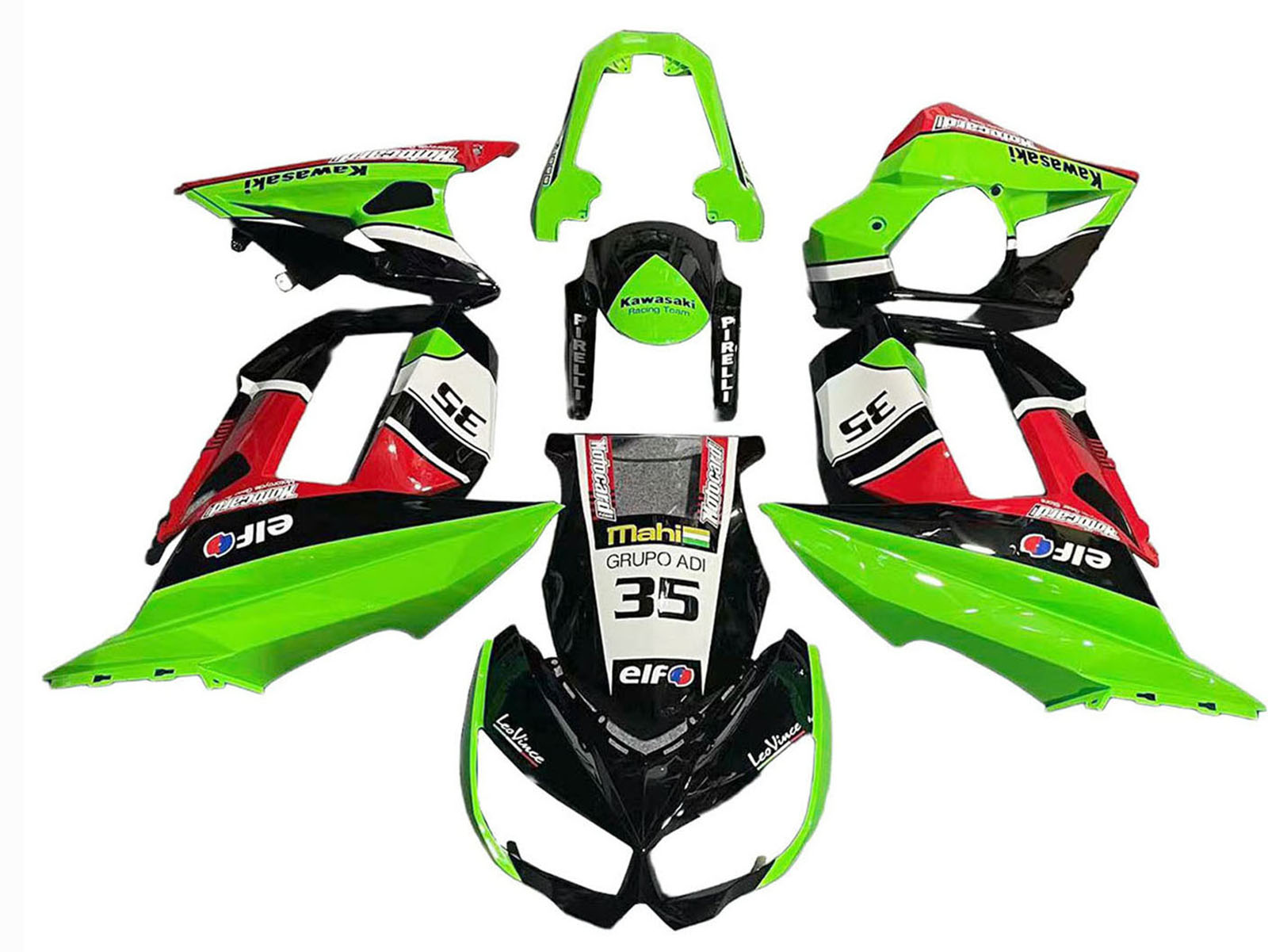 2010-2016 Green Black Red Elf 35 Kawasaki Ninja Z1000SX Fairing Kit