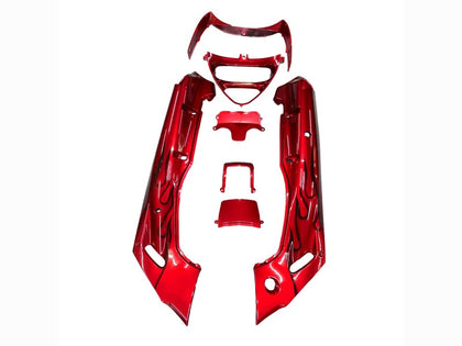 1993-2007 Kawasaki ZZR400 Red with Black Flame Fairing Kit