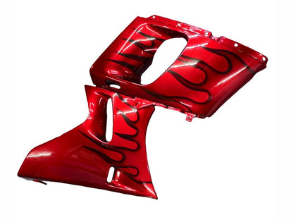 1993-2007 Kawasaki ZZR400 Red with Black Flame Fairing Kit