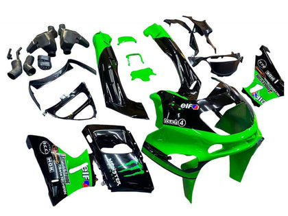1993-2007 Kawasaki Monster-ZZR400 Green Black Monster Elf ZZR400 Fairing Kit
