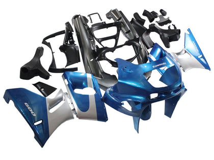 1993-2007 Kawasaki ZZR400 Blue Silver Black Fairing Kit