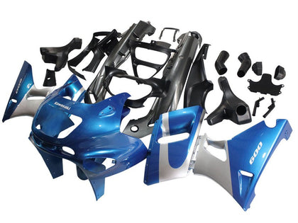 1993-2007 Kawasaki ZZR400 Blue Silver Black Fairing Kit