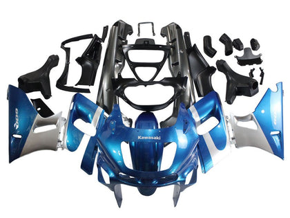 1993-2007 Kawasaki ZZR400 Blue Silver Black Fairing Kit