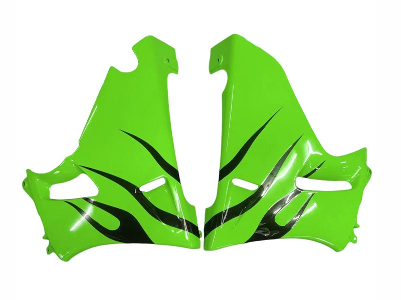Purchase 1993-2007 Green Glossy Black Flame Kawasaki ZZR400 Motorcycle Fairings UK