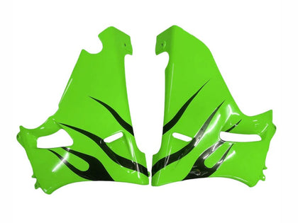 1993-2007 Kawasaki ZZR400 Green with Black Flame Fairing Kit