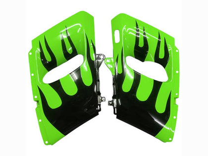 1993-2007 Kawasaki ZZR400 Green with Black Flame Fairing Kit