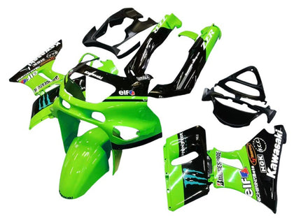 1993-2007 Kawasaki Monster-ZZR400 Green Black Monster Elf ZZR400 Fairing Kit