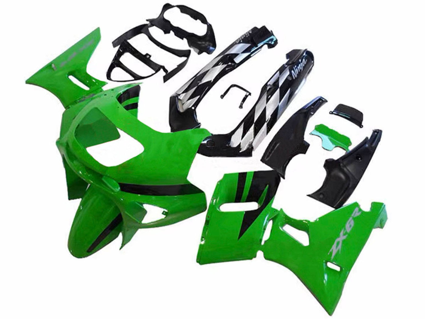 1993-2007 Green Black Kawasaki ZZR400 Fairing Kit