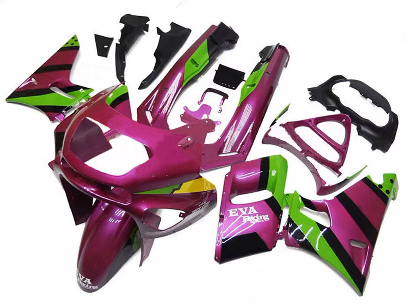 1993-2007 Deep Raspberry Green Eva Racing Kawasaki ZZR400 Fairing Kit