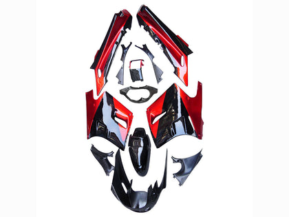 1990-1992 Kawasaki ZZR1100 Glossy Black Red Fairing Kit