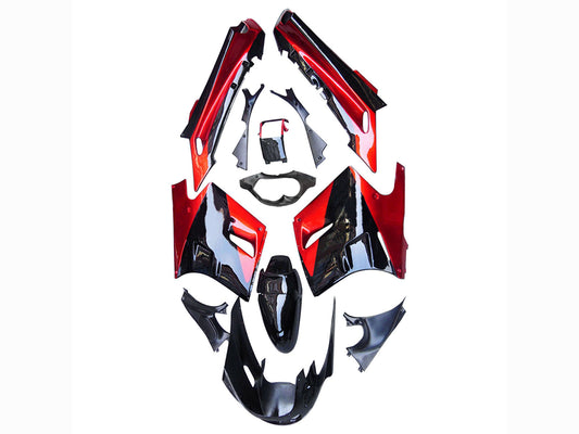 1990-1992 Glossy Black Red Kawasaki ZZR1100 Fairing Kit