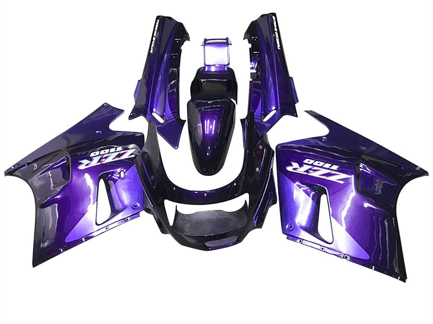 1990-1992 Purple Blue Kawasaki ZZR1100 Fairing Kit
