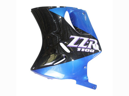 1990-1992 Kawasaki ZZR1100 Blue Black Fairing Kit