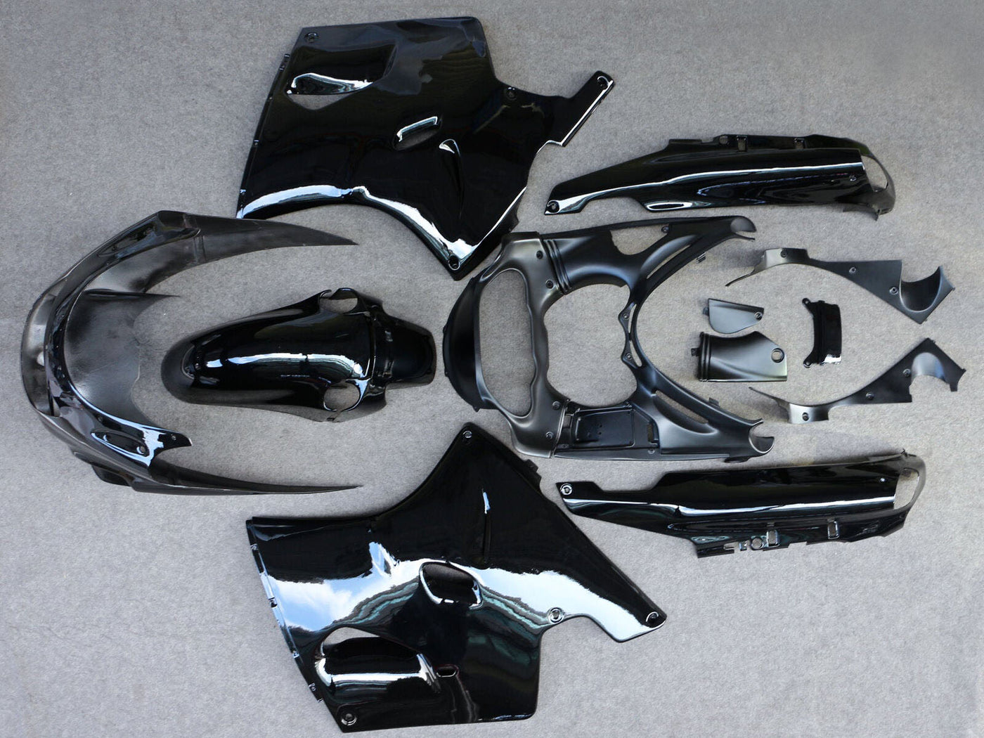 1993-2003 Glossy Black Kawasaki ZZR1100 Fairing Kit