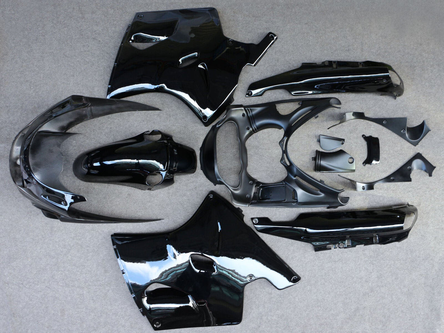 1993-2003 Glossy Black Kawasaki ZZR1100 Fairing Kit