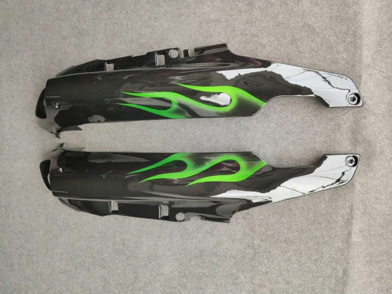 Purchase 1993-2003 Glossy Black Green Flame Kawasaki ZZR1100 Motorcycle Fairings UK