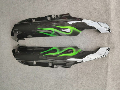 1993-2003 Kawasaki ZZR1100 Black with Green Flame Fairing Kit