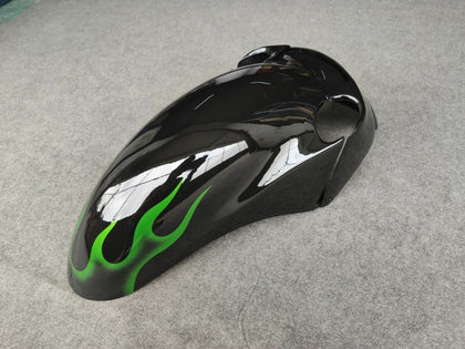 1993-2003 Kawasaki ZZR1100 Black with Green Flame Fairing Kit