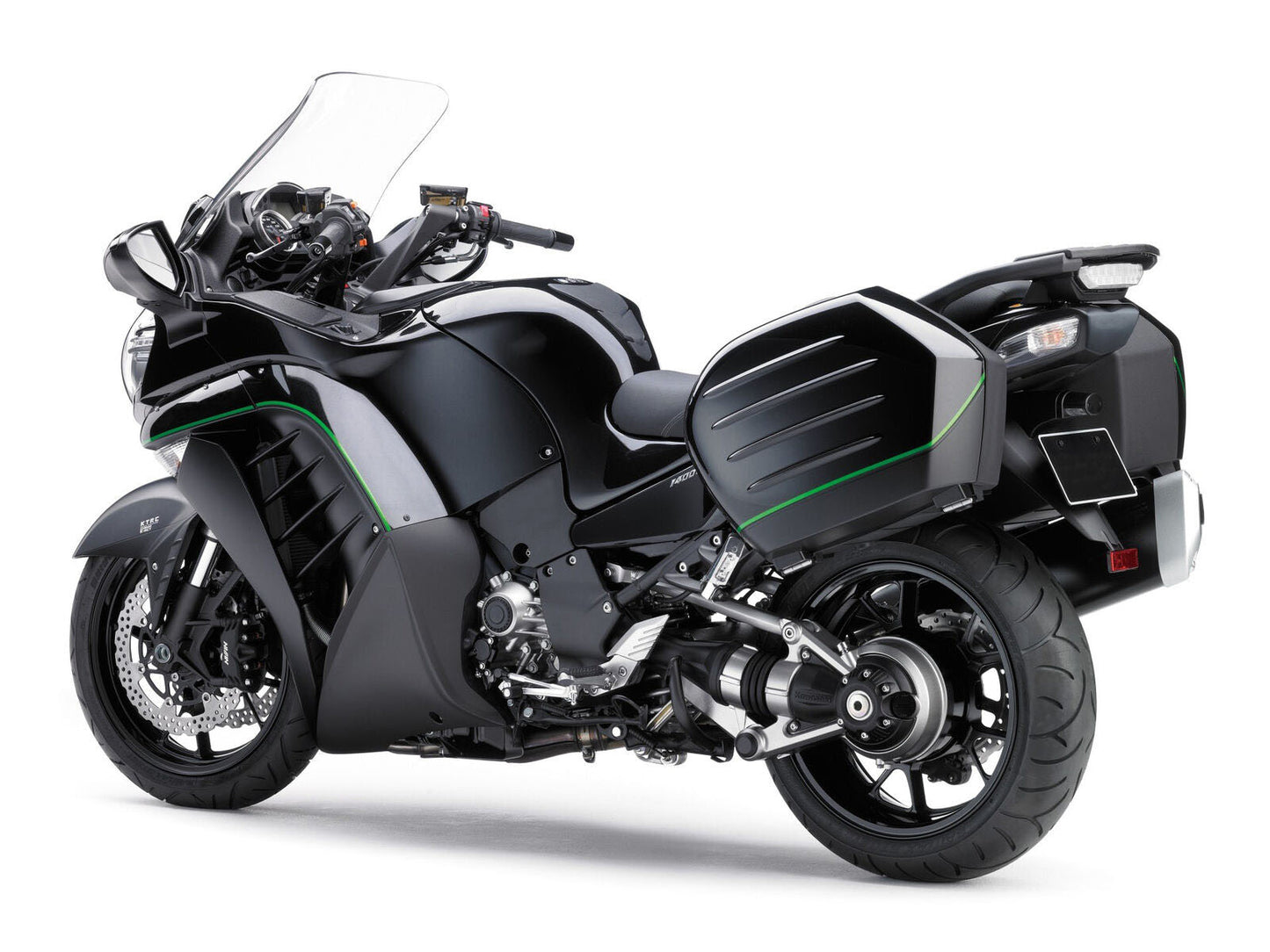 2007-2009 Black With Green Lines Kawasaki GTR1400 ZG1400 Fairing Kit