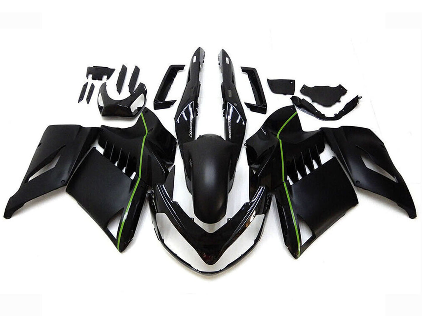 2007-2009 Black With Green Lines Kawasaki GTR1400 ZG1400 Fairing Kit