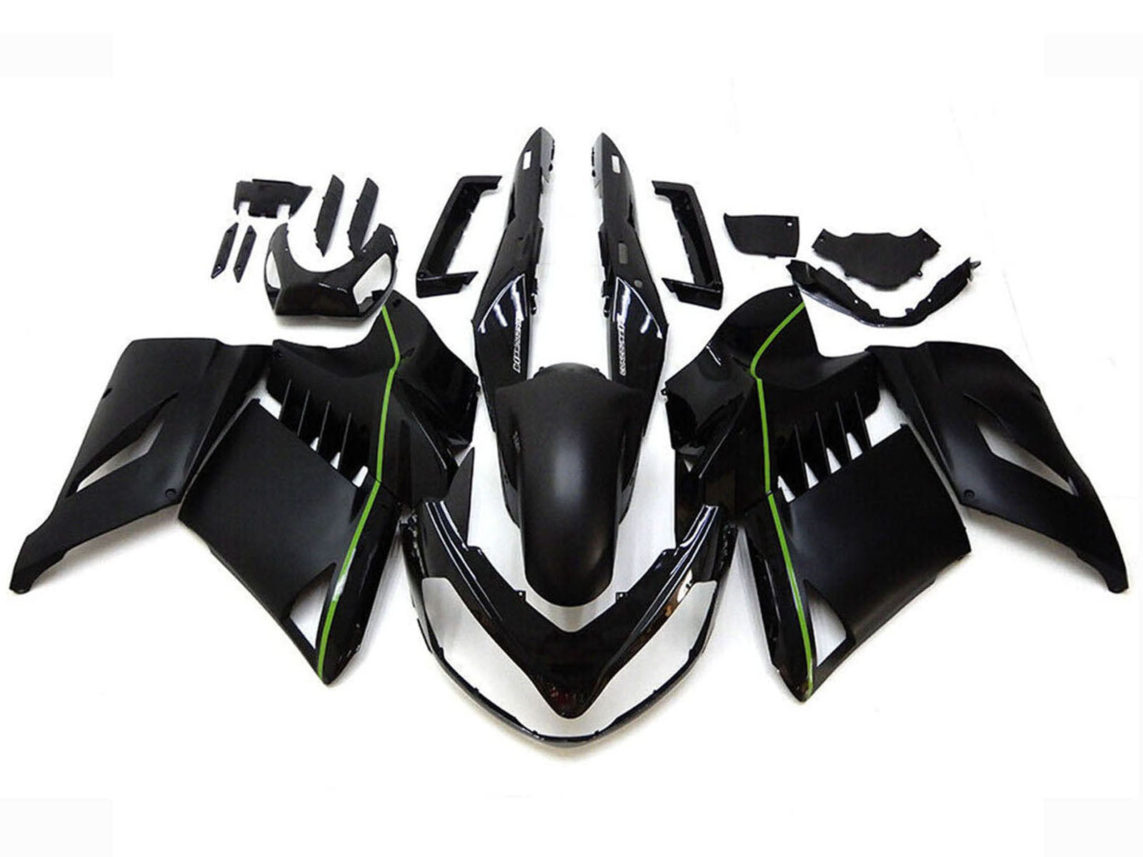 2007-2009 Black With Green Lines Kawasaki GTR1400 ZG1400 Fairing Kit