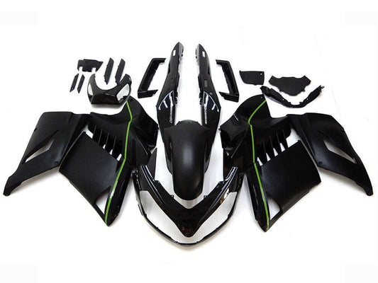 2007-2009 Black With Green Lines Kawasaki GTR1400 ZG1400 Fairing Kit
