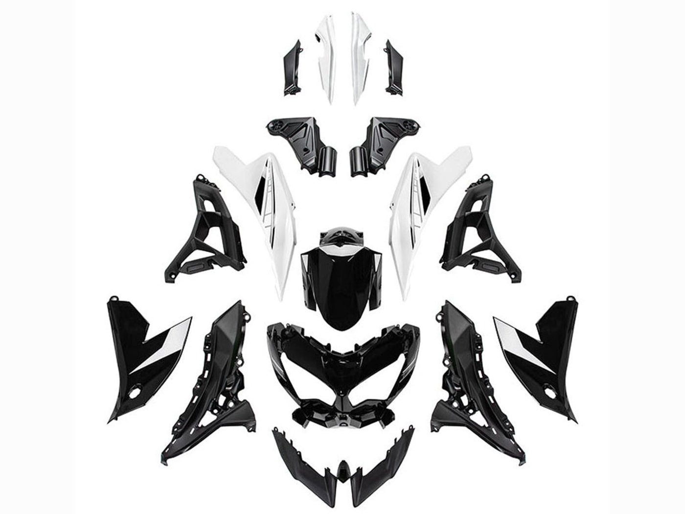 2022-2025 Black White Kawasaki Versys 650 Fairing Kit