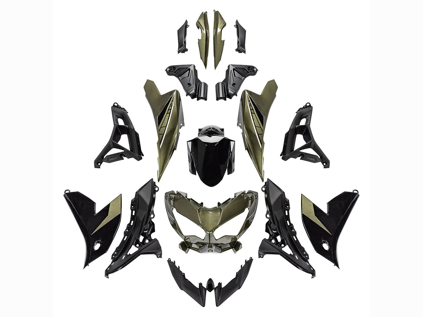 2022-2025 Dark Green Black Kawasaki Versys 650 Fairing Kit