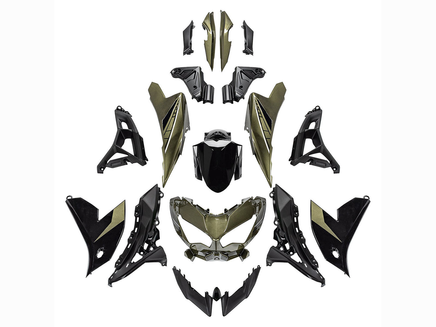 2022-2025 Dark Green Black Kawasaki Versys 650 Fairing Kit
