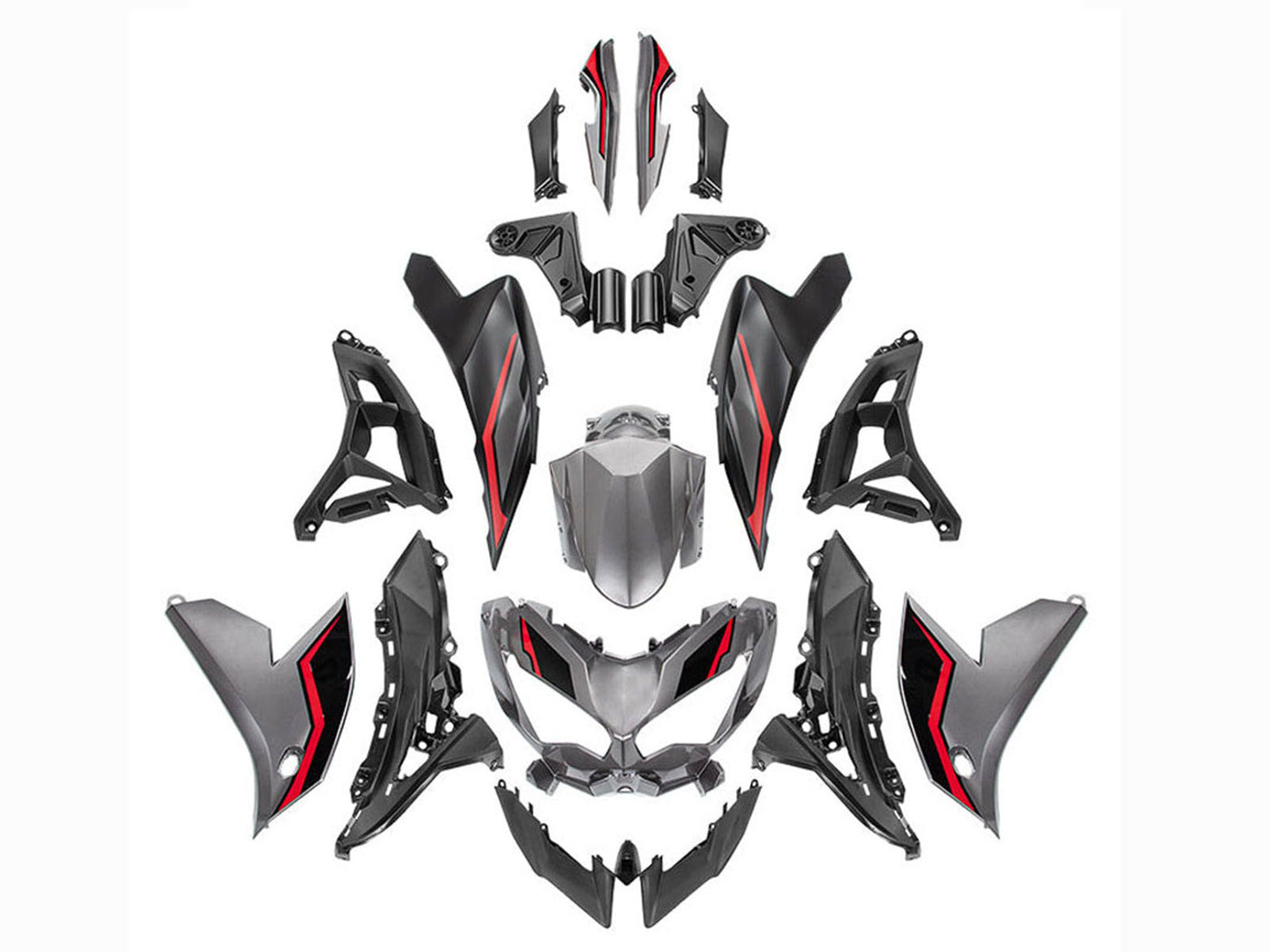 2022-2025 Grey Red Kawasaki Versys 650 Fairing Kit