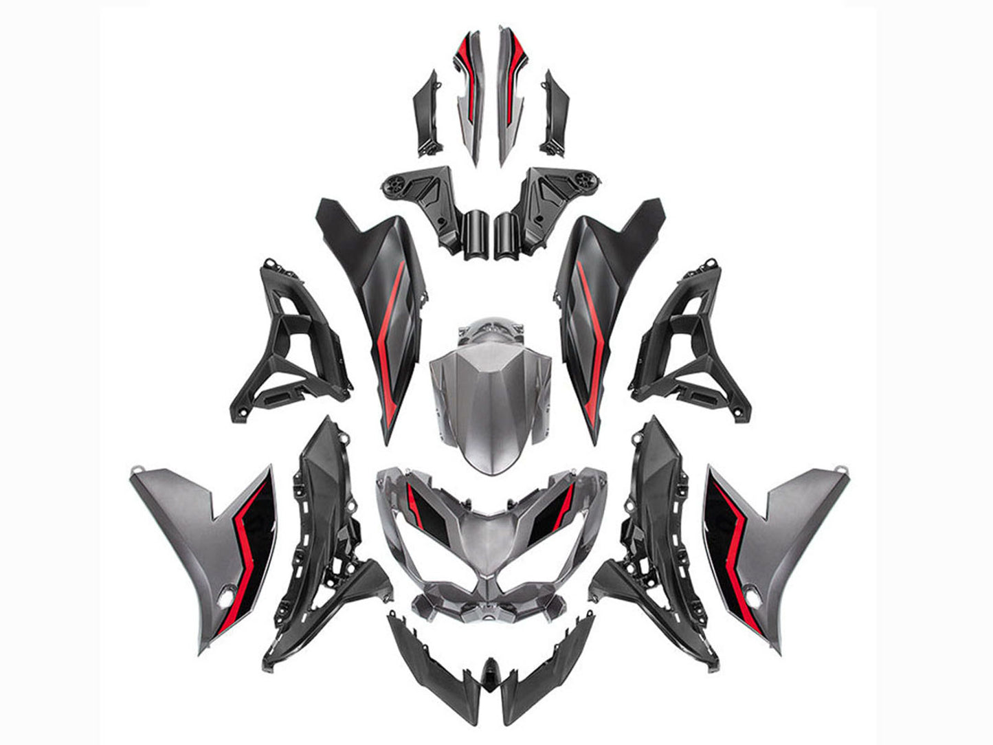 2022-2025 Grey Red Kawasaki Versys 650 Fairing Kit