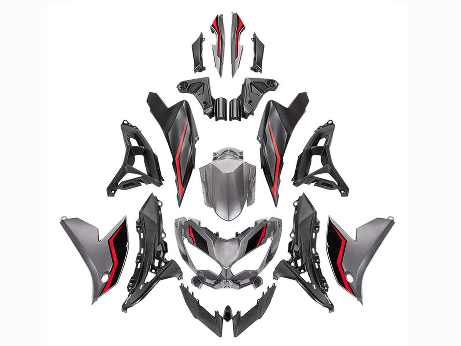 2022-2025 Grey Red Kawasaki Versys 650 Fairing Kit